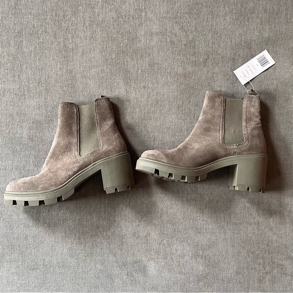 NWT Splendid Melisa Block Heel Suede Chelsea Boots Olive 8 - Picture 3 of 8